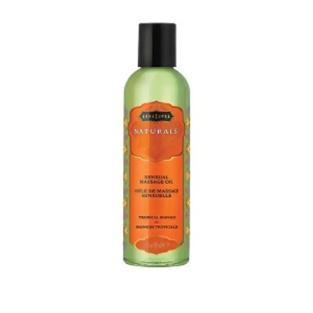 Aceite de masaje sensual Mango Tropical Kama Sutra en envase elegante
