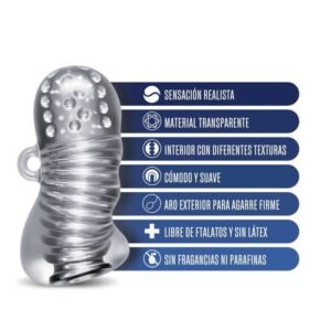 SQUEEZY MASTURBADOR TRANSPARENTE TEXTURIZADO